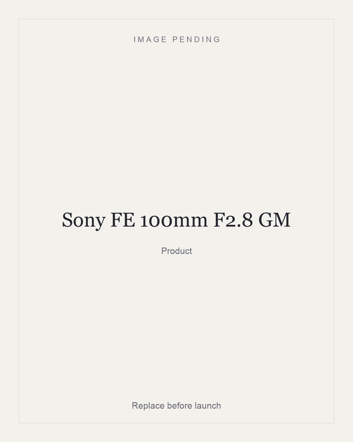 Sony FE 100mm F2.8 GM