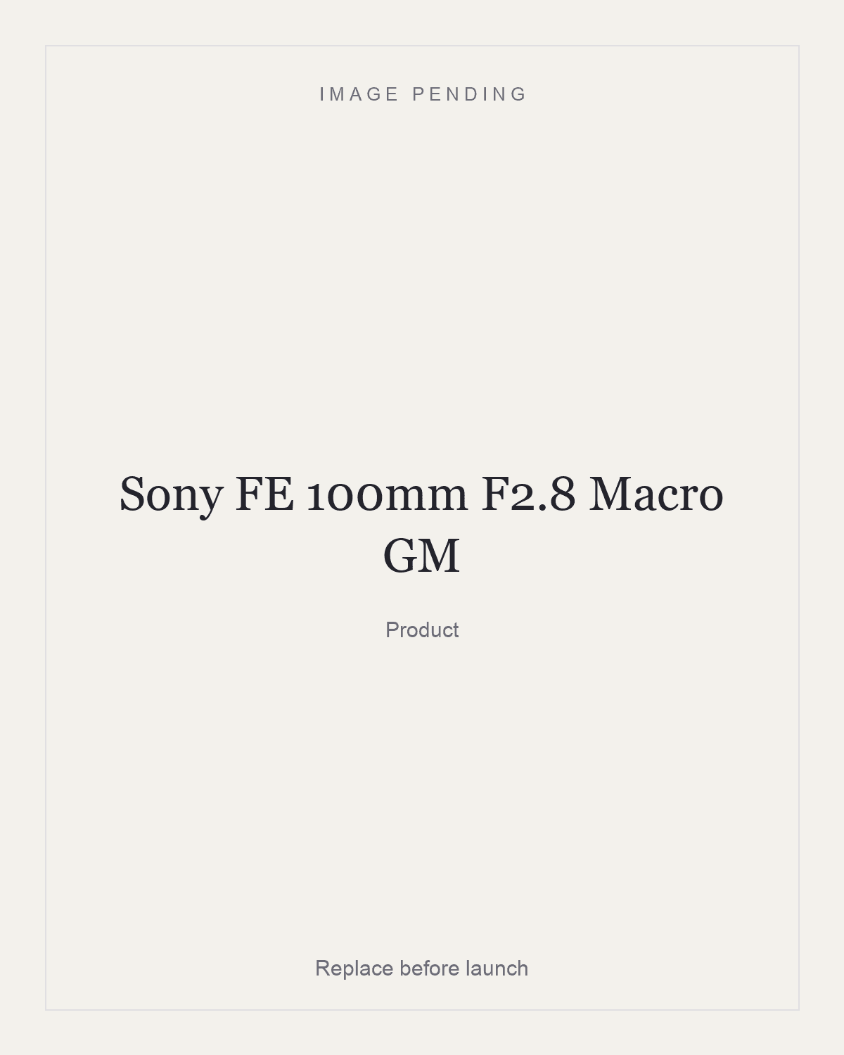 Sony FE 100mm F2.8 Macro GM