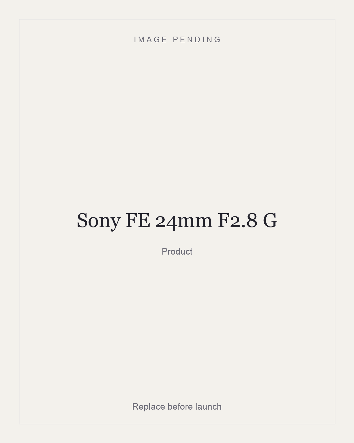 Sony FE 24mm F2.8 G, product
