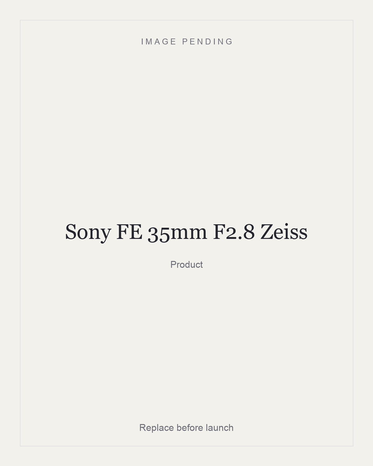 Sony FE 35mm F2.8 Zeiss, product
