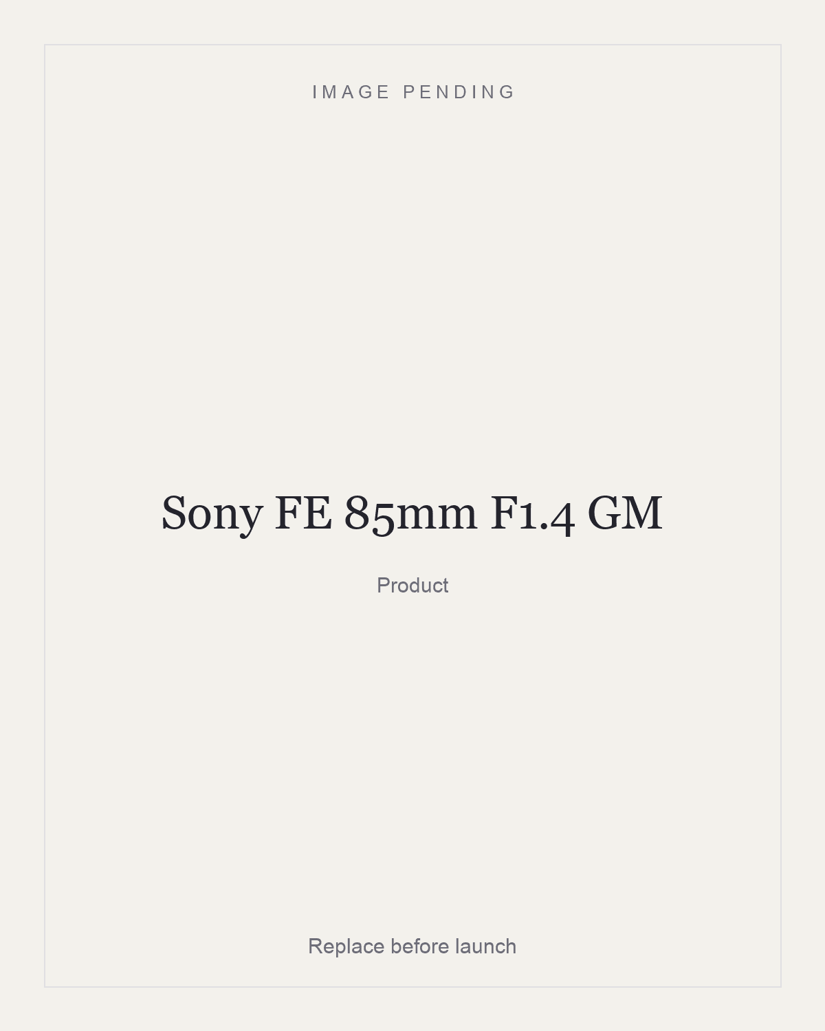 Sony FE 85mm F1.4 GM, product