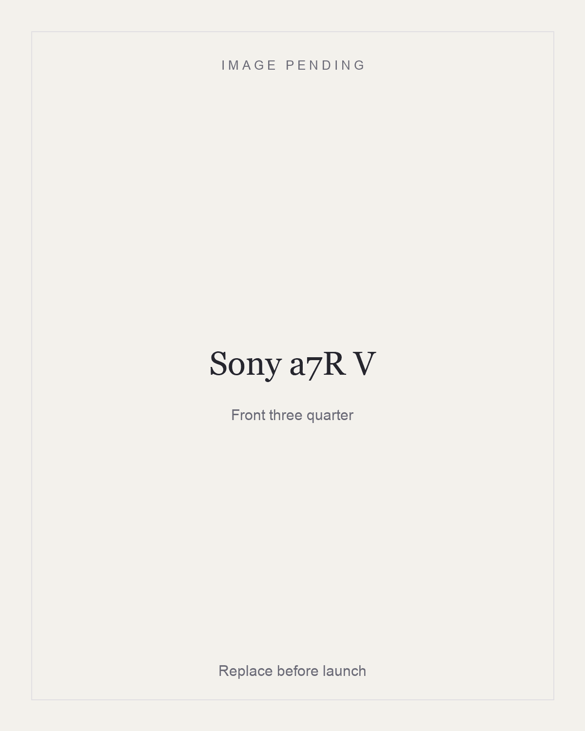 Sony a7R V, front three quarter