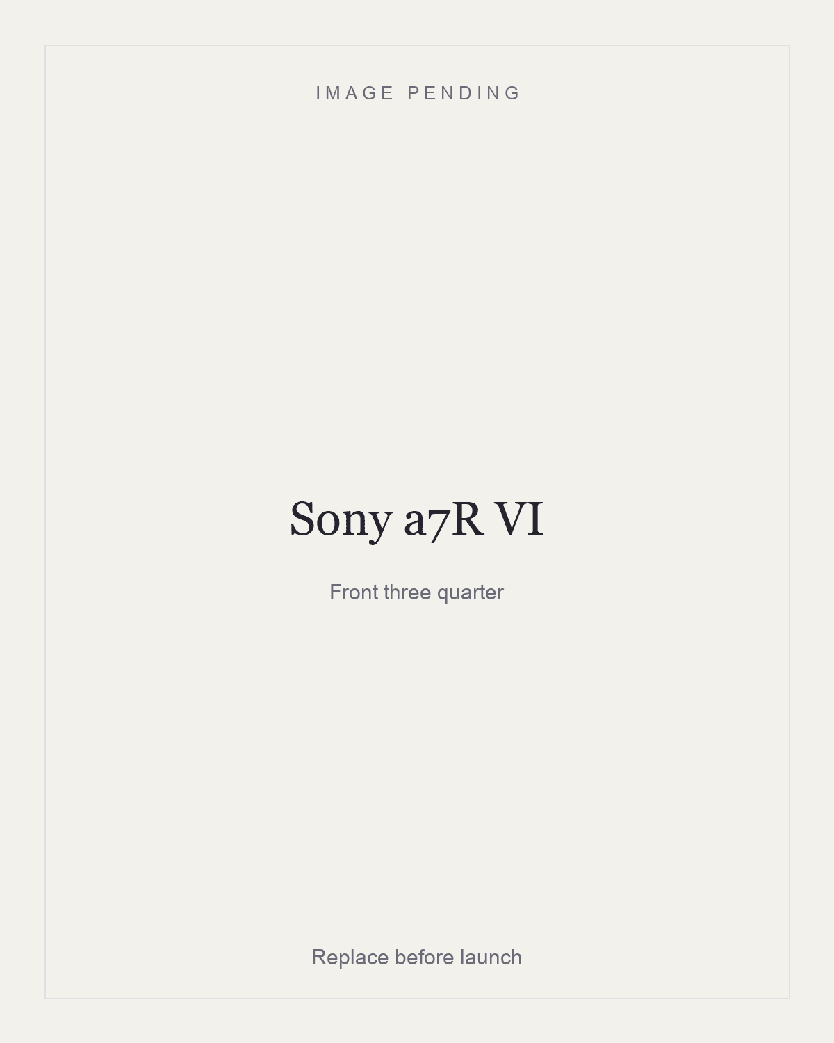 Sony a7R VI, front three quarter