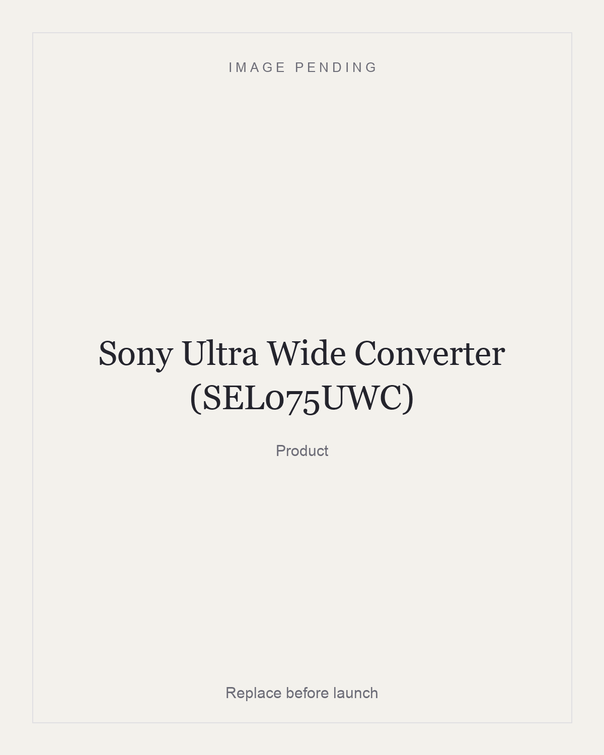 Sony Ultra Wide Converter (SEL075UWC), product
